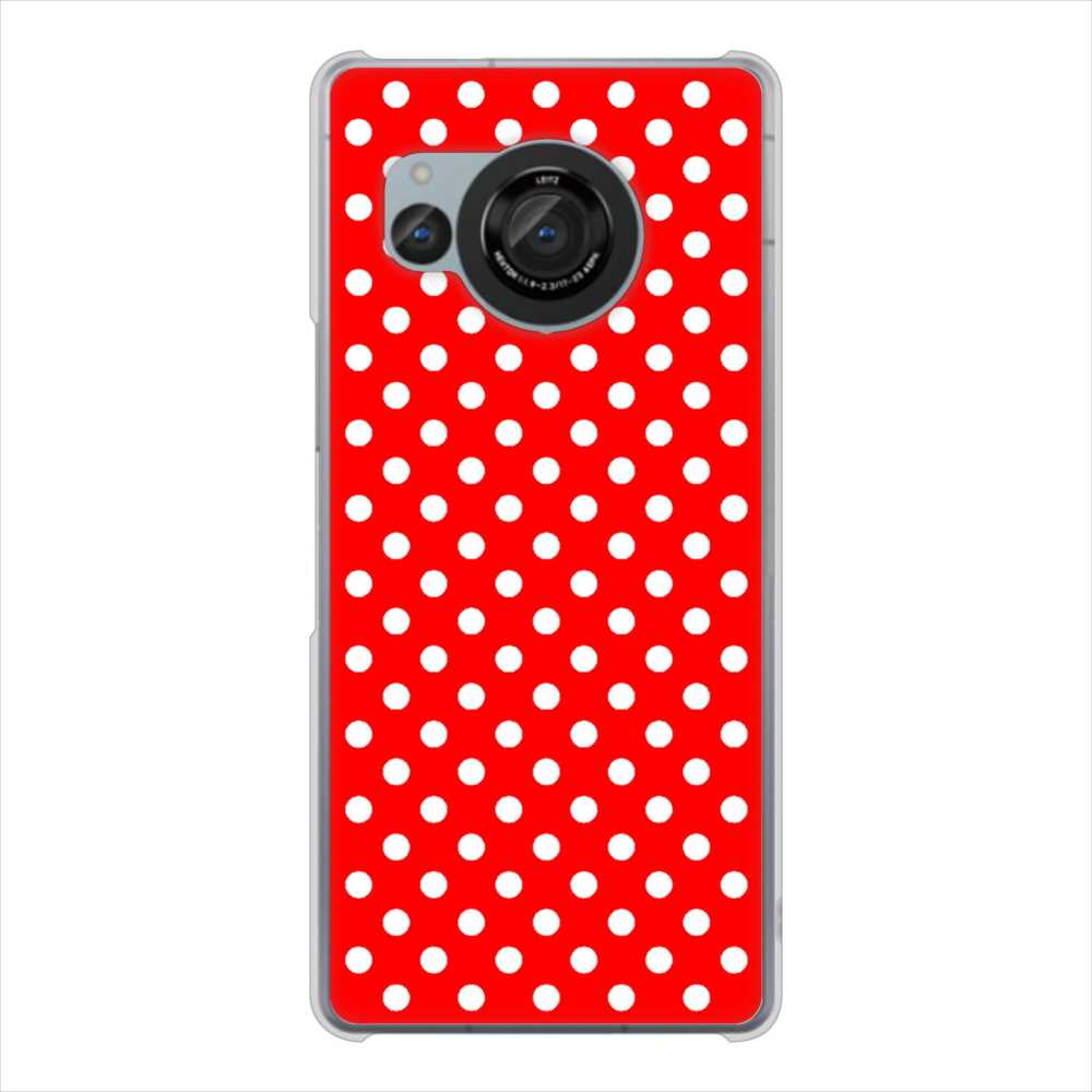 AQUOS R8 SH-52D docomo 高画質仕上げ 背面印刷 ハードケースシンプル柄(水玉)