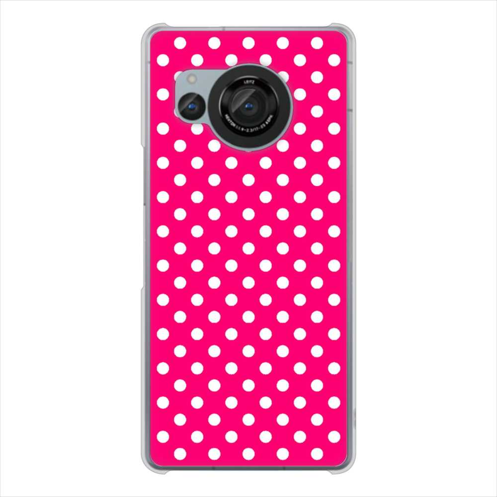 AQUOS R8 SH-52D docomo 高画質仕上げ 背面印刷 ハードケースシンプル柄(水玉)