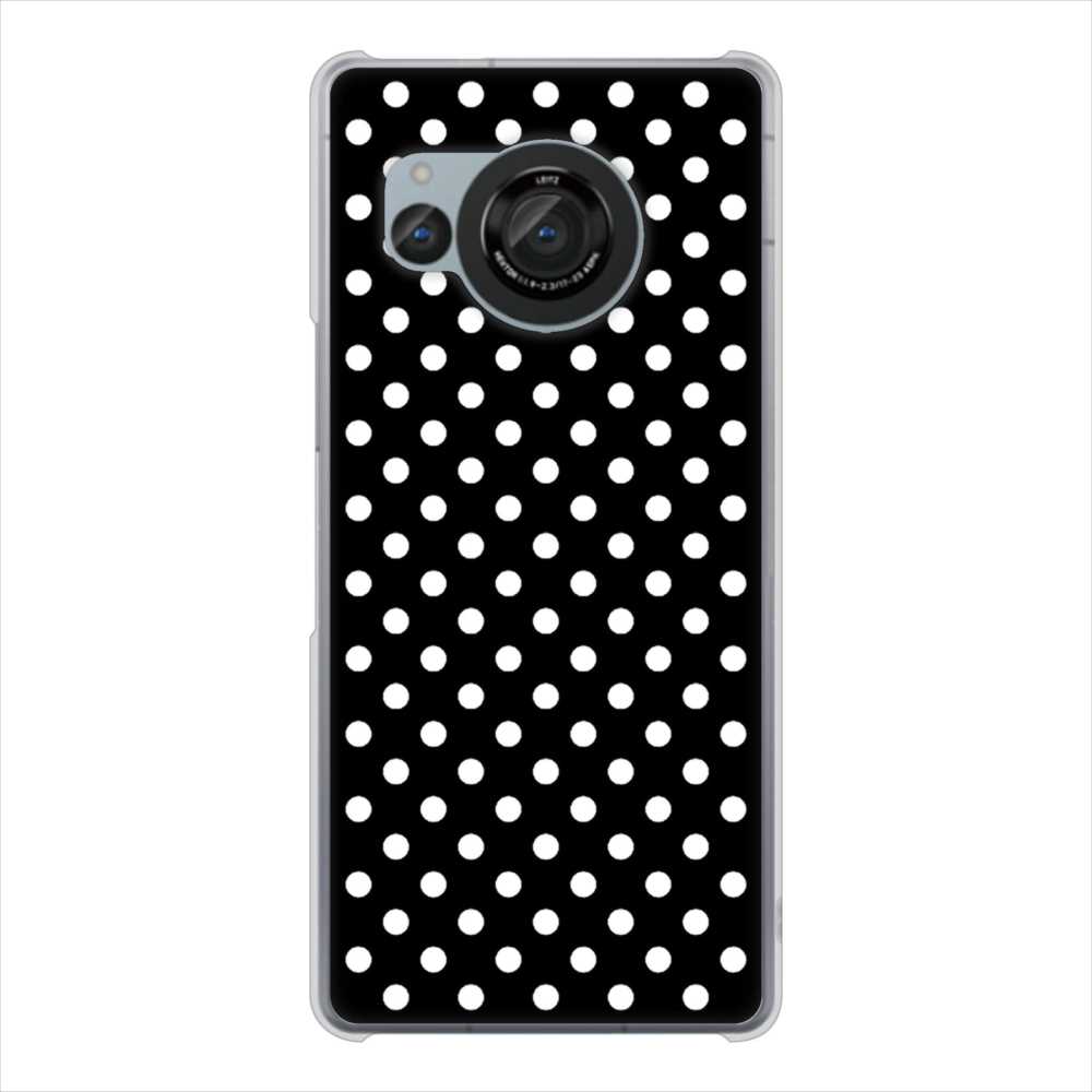 AQUOS R8 SH-52D docomo 高画質仕上げ 背面印刷 ハードケースシンプル柄(水玉)