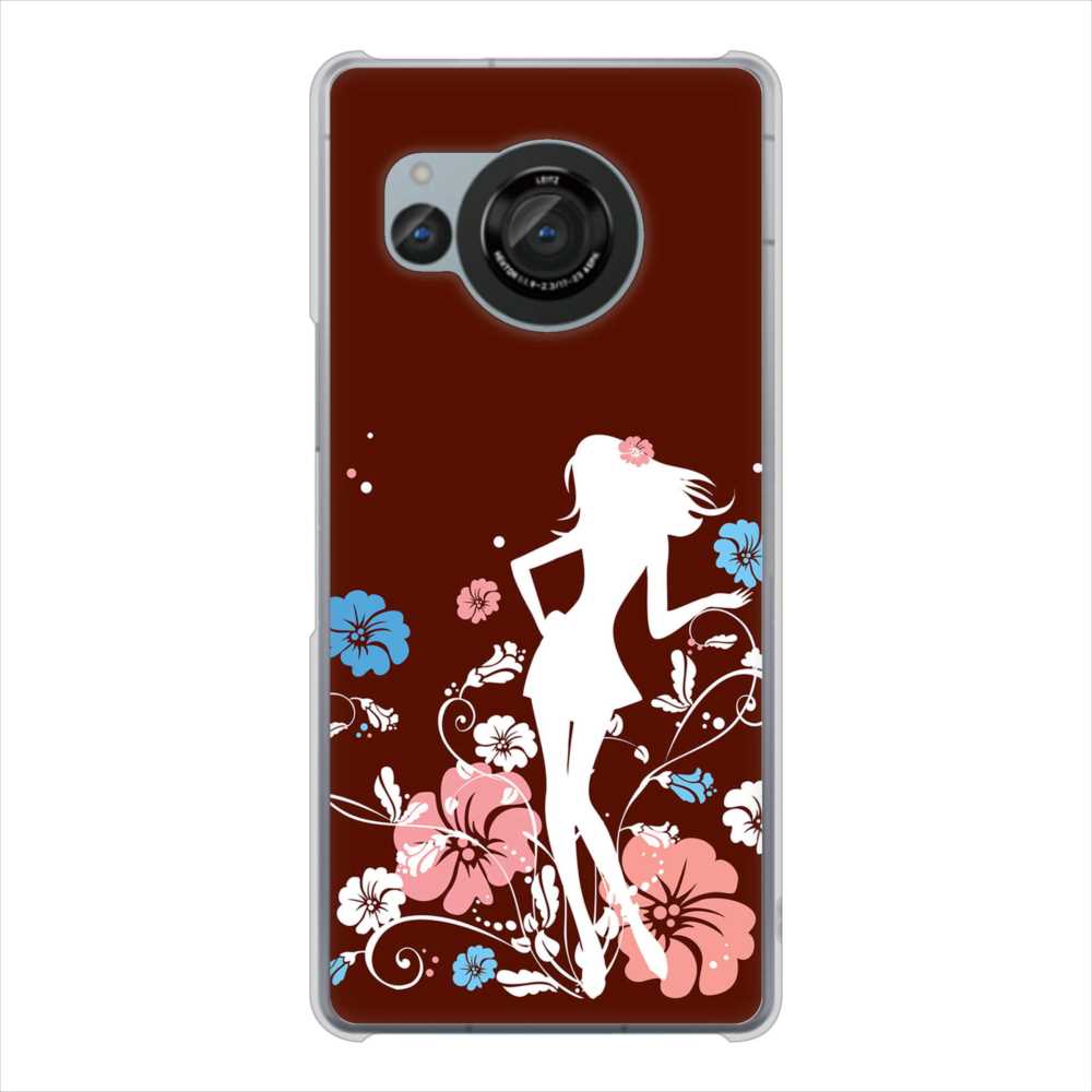 AQUOS R8 SH-52D docomo 高画質仕上げ 背面印刷 ハードケース 【110 ハイビスカスと少女】