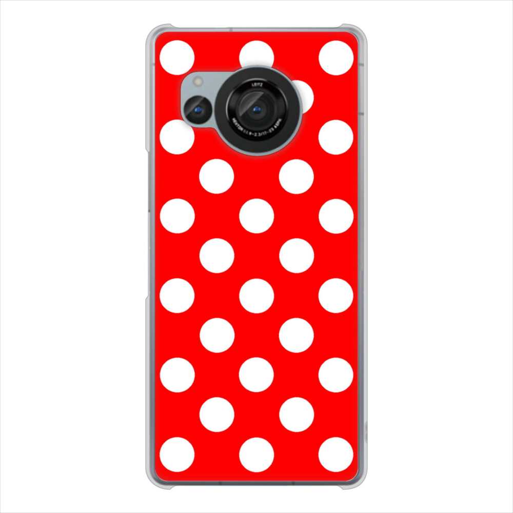 AQUOS R8 SH-52D docomo 高画質仕上げ 背面印刷 ハードケースシンプル柄(水玉)