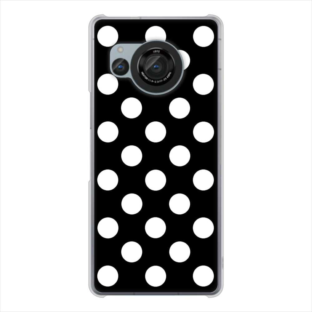 AQUOS R8 SH-52D docomo 高画質仕上げ 背面印刷 ハードケースシンプル柄(水玉)
