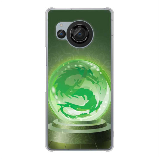 AQUOS R8 SH-52D docomo 高画質仕上げ 背面印刷 ハードケース 【439 水晶に浮かぶ龍】