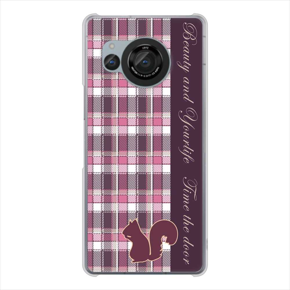 AQUOS R8 SH-52D docomo 高画質仕上げ 背面印刷 ハードケースピンクチェック