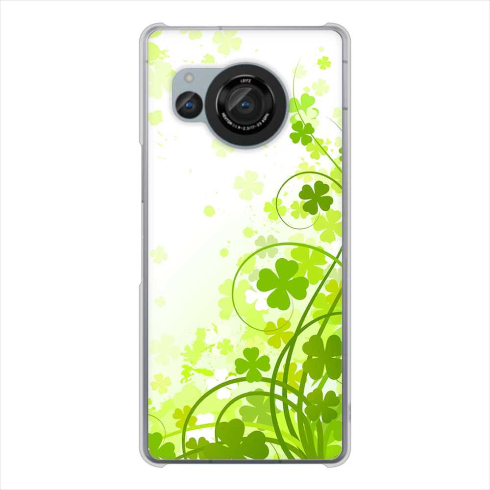 AQUOS R8 SH-52D docomo 高画質仕上げ 背面印刷 ハードケース 【565 四葉のクローバー】