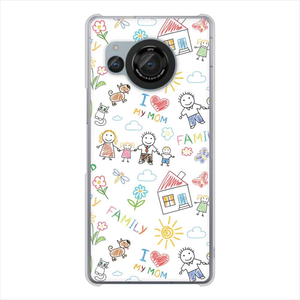 AQUOS R8 SH-52D docomo 高画質仕上げ 背面印刷 ハードケースカップル&ファミリー