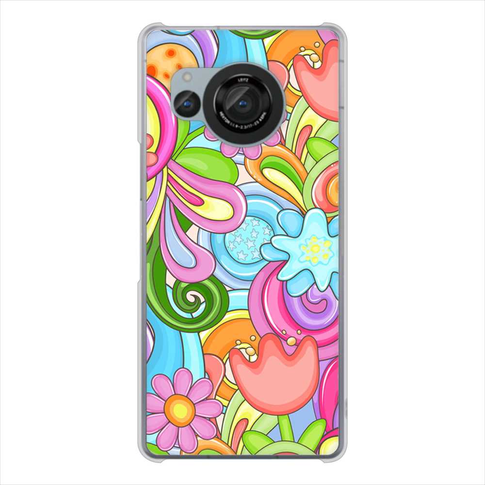 AQUOS R8 SH-52D docomo 高画質仕上げ 背面印刷 ハードケース 【713 ミラクルフラワー】