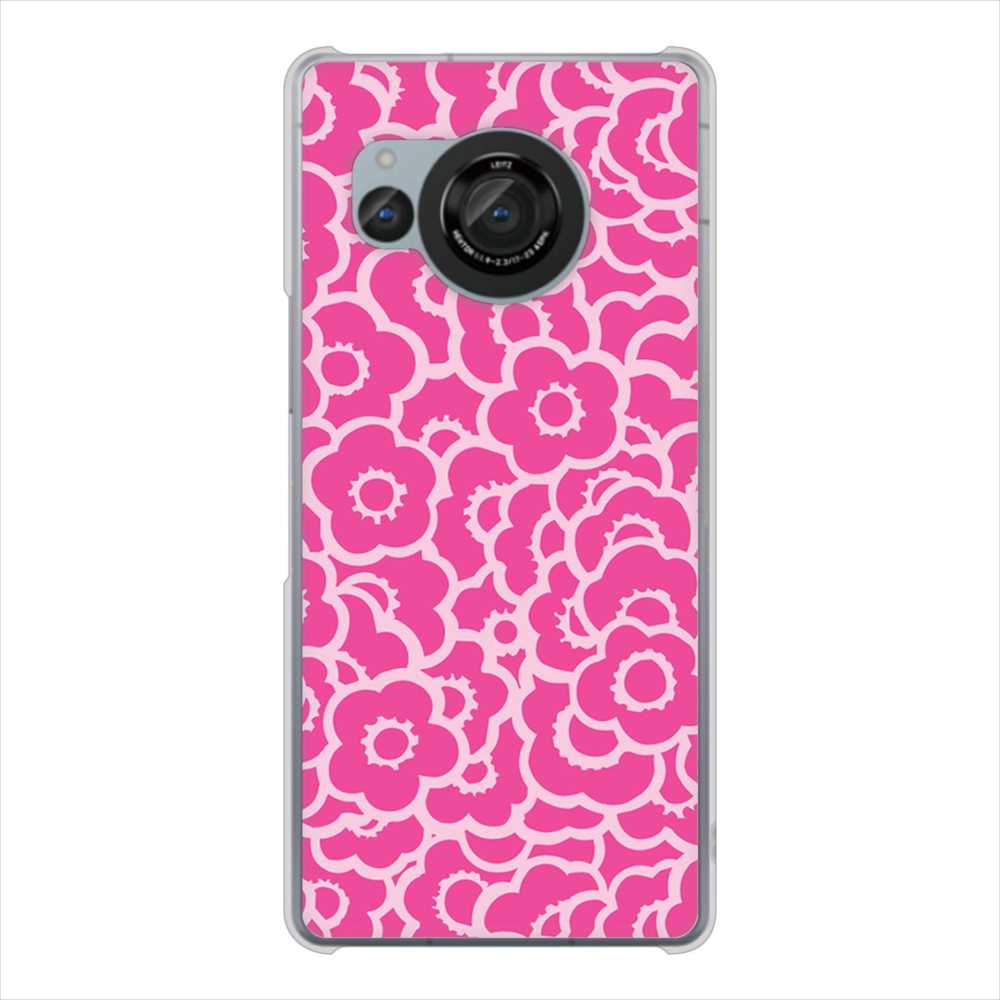 AQUOS R8 SH-52D docomo 高画質仕上げ 背面印刷 ハードケース 【716 ピンクフラワー】