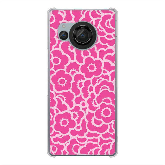 AQUOS R8 SH-52D docomo 高画質仕上げ 背面印刷 ハードケース 【716 ピンクフラワー】