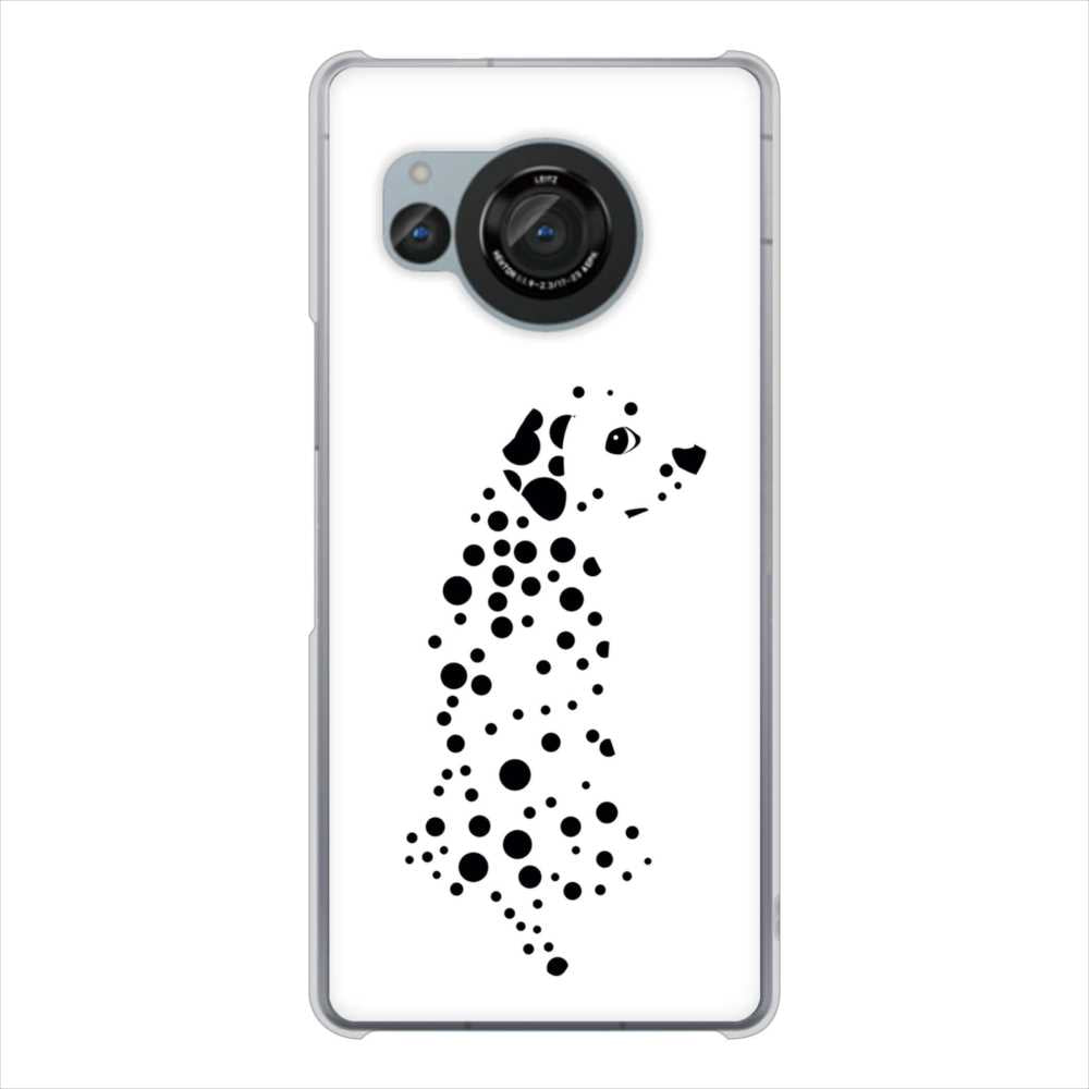 AQUOS R8 SH-52D docomo 高画質仕上げ 背面印刷 ハードケース 【1038 振り向くダルメシアン(WH)】
