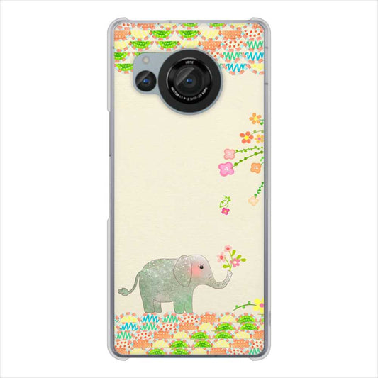 AQUOS R8 SH-52D docomo 高画質仕上げ 背面印刷 ハードケース 【1039 お散歩ゾウさん】
