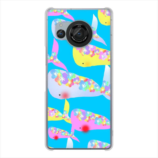 AQUOS R8 SH-52D docomo 高画質仕上げ 背面印刷 ハードケース 【1045 くじらの仲間】