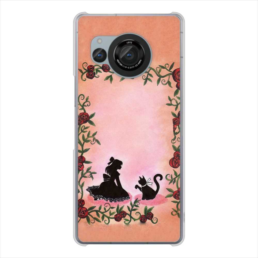 AQUOS R8 SH-52D docomo 高画質仕上げ 背面印刷 ハードケースお姫様とネコ