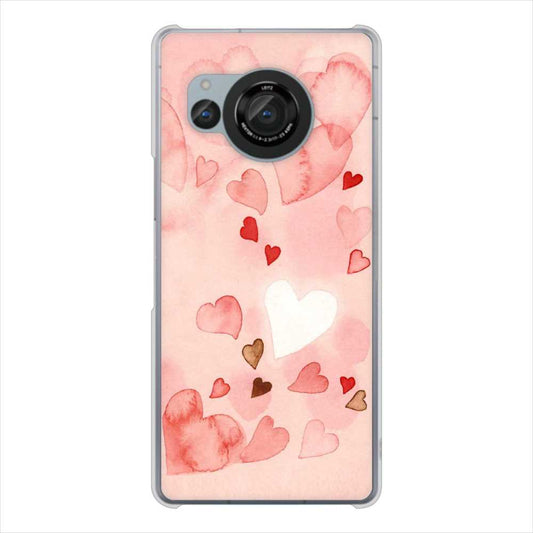 AQUOS R8 SH-52D docomo 高画質仕上げ 背面印刷 ハードケース 【1125 ハートの和紙】