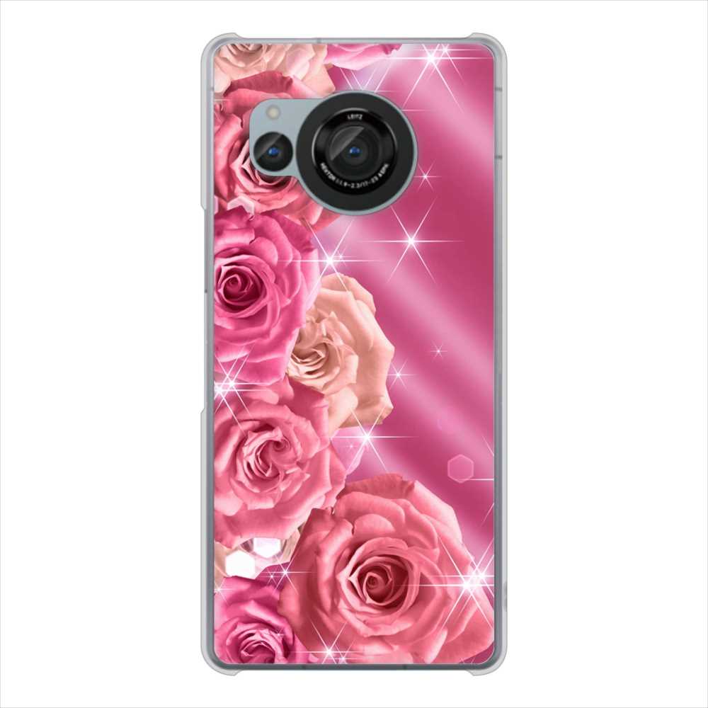 AQUOS R8 SH-52D docomo 高画質仕上げ 背面印刷 ハードケース 【1182 ピンクの薔薇に誘われて】