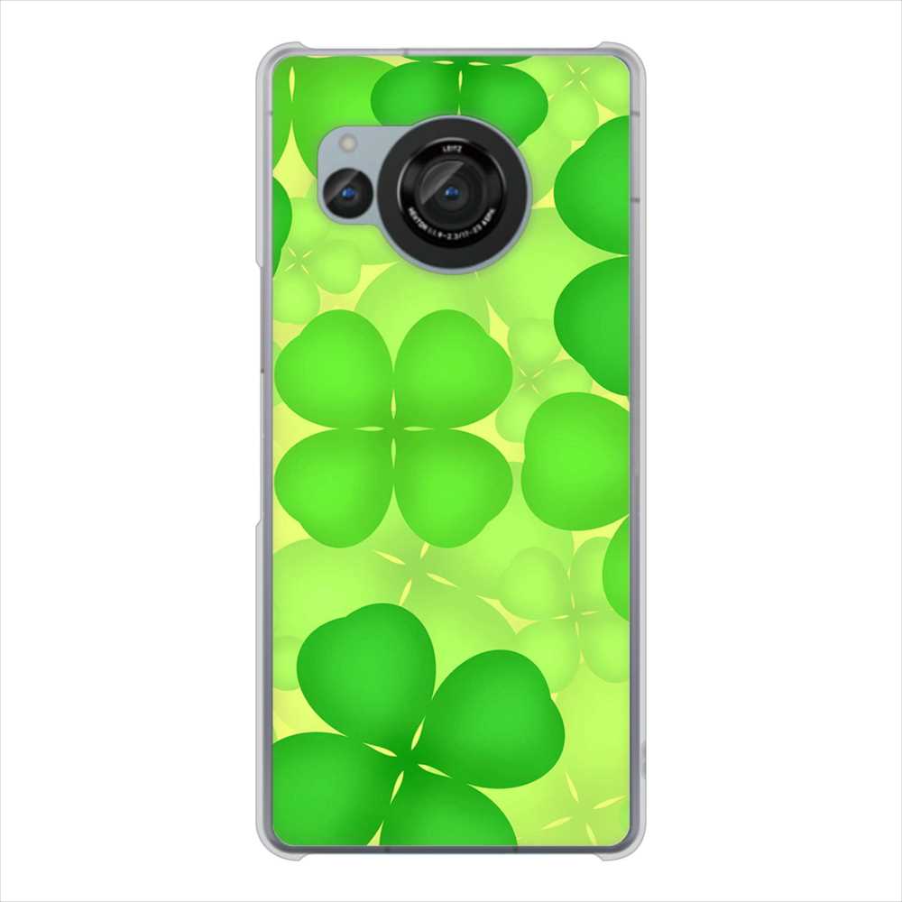 AQUOS R8 SH-52D docomo 高画質仕上げ 背面印刷 ハードケース 【1297 四つ葉のクローバー】