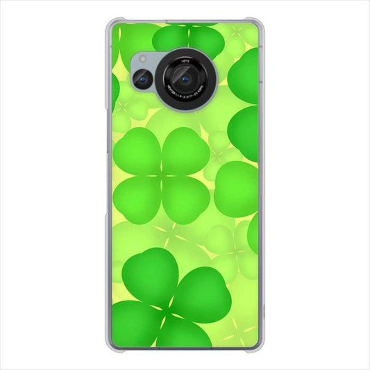 AQUOS R8 SH-52D docomo 高画質仕上げ 背面印刷 ハードケース 【1297 四つ葉のクローバー】