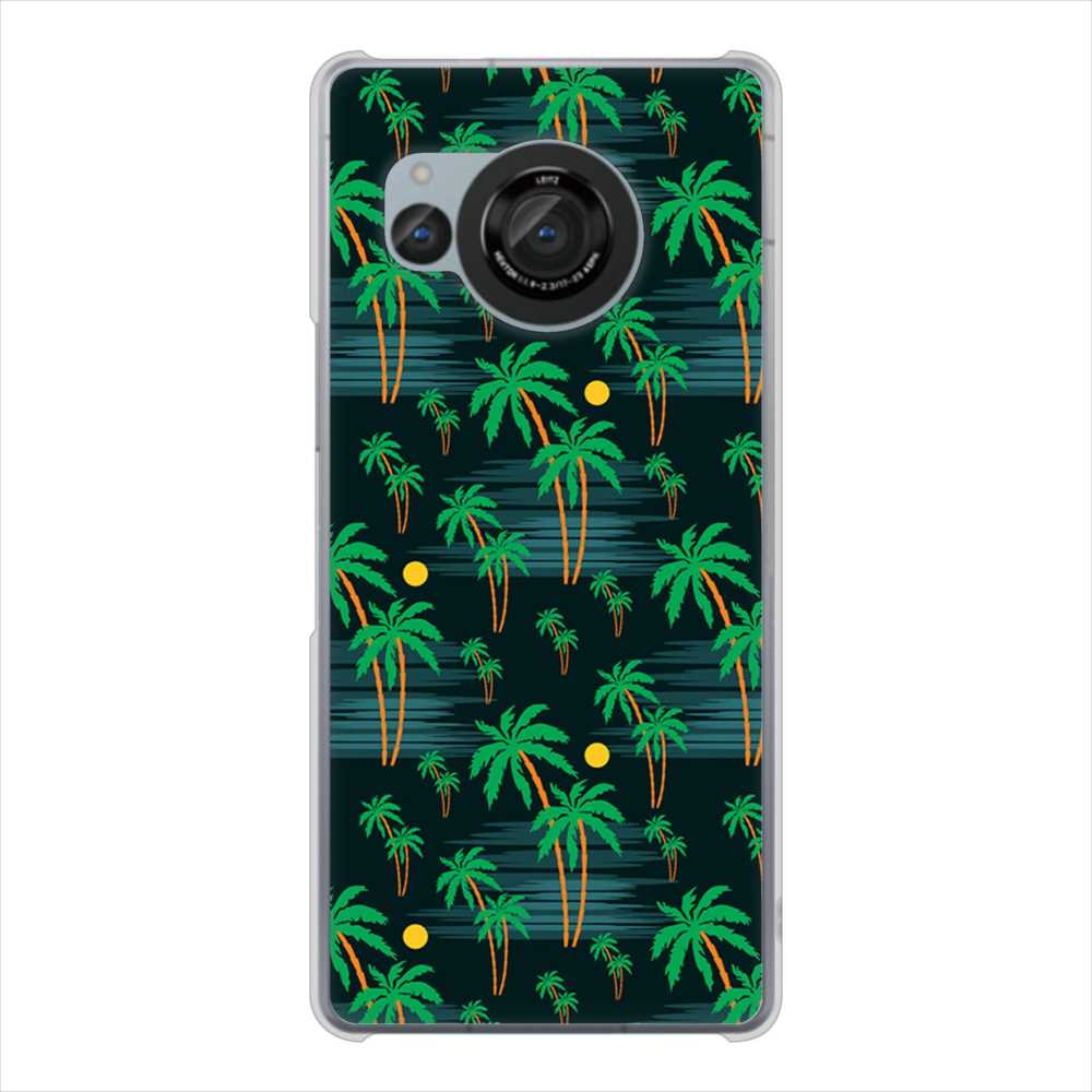 AQUOS R8 SH-52D docomo 高画質仕上げ 背面印刷 ハードケース 【1315 月夜とヤシ】