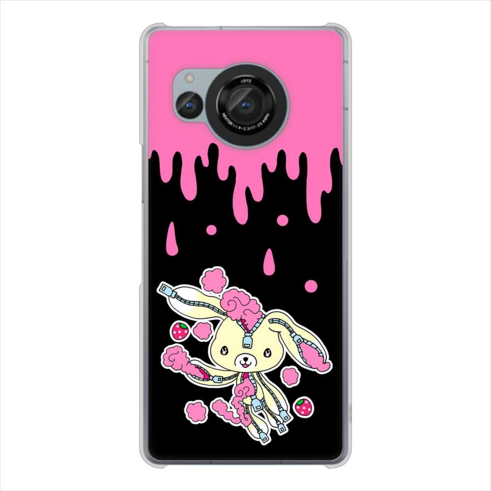 AQUOS R8 SH-52D docomo 高画質仕上げ 背面印刷 ハードケースむかいあぐる ジッパーうさぎのジッピョン