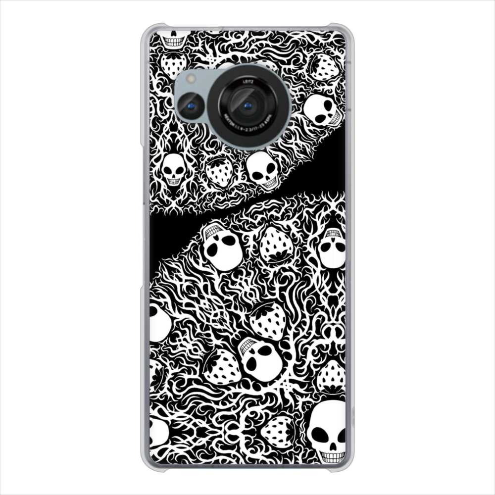 AQUOS R8 SH-52D docomo 高画質仕上げ 背面印刷 ハードケースむかいあぐる 苺骸骨曼荼羅