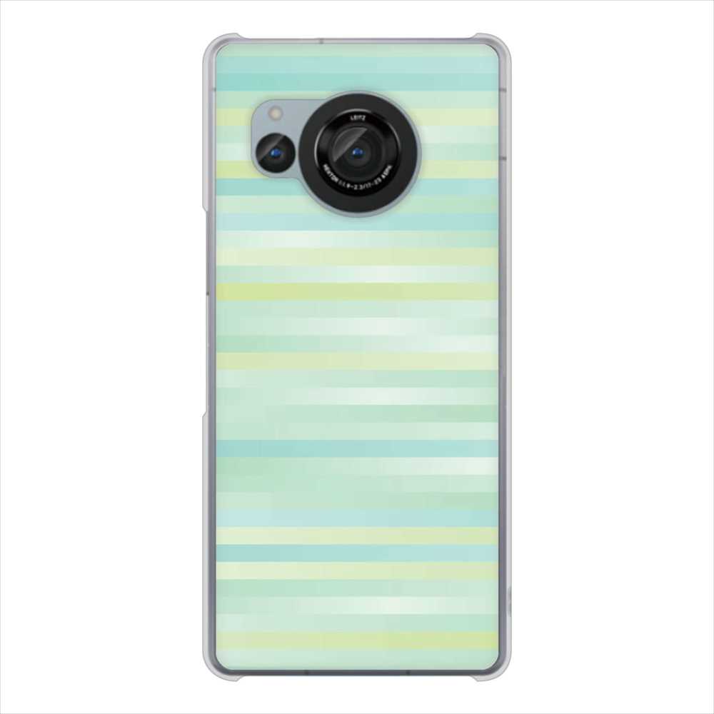AQUOS R8 SH-52D docomo 高画質仕上げ 背面印刷 ハードケースグラデーションボーダー