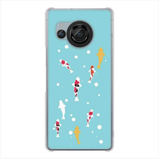 AQUOS R8 SH-52D docomo 高画質仕上げ 背面印刷 ハードケース 【KG800 コイの遊泳】
