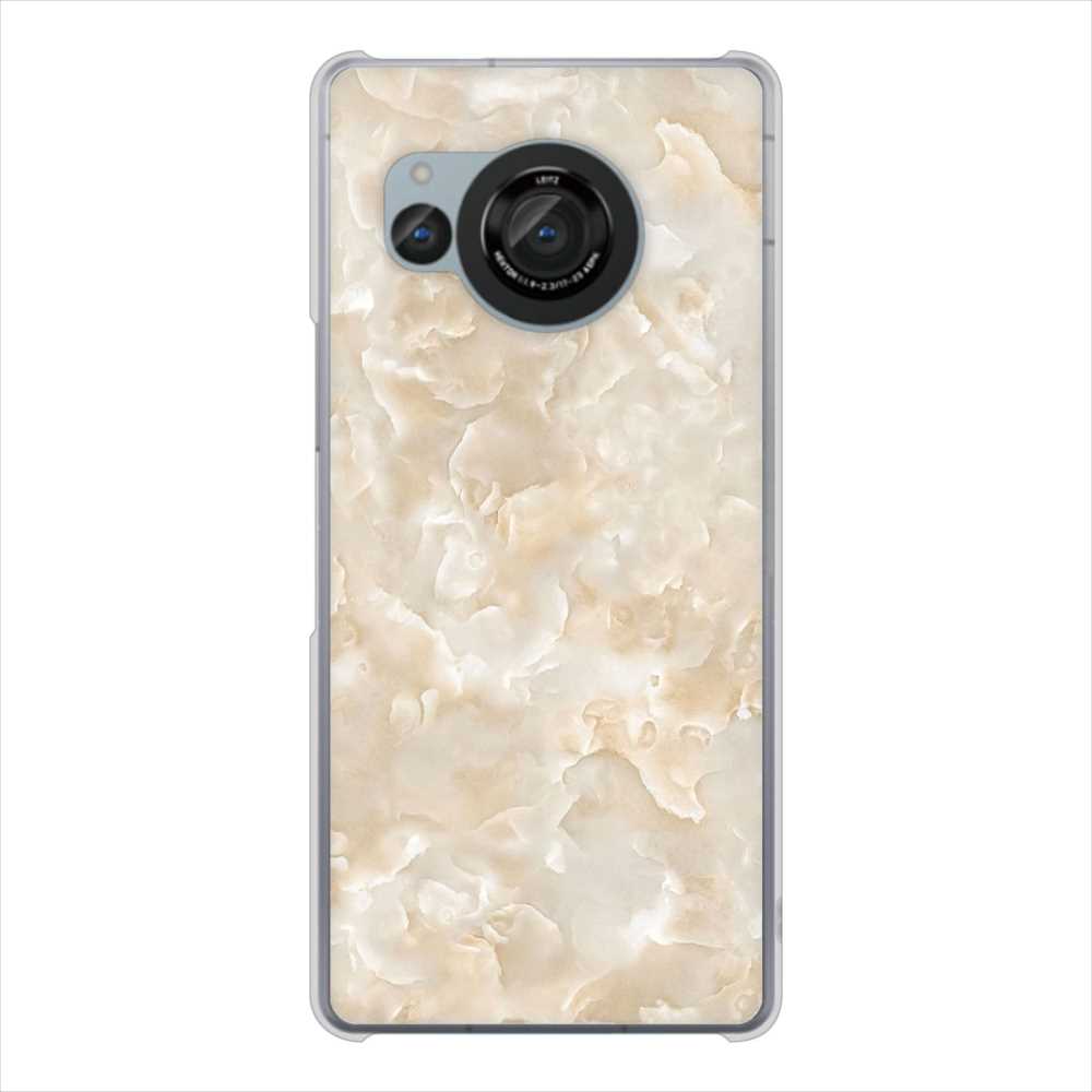 AQUOS R8 SH-52D docomo 高画質仕上げ 背面印刷 ハードケース大理石BK