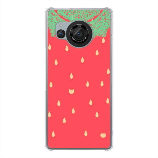 AQUOS R8 SH-52D docomo 高画質仕上げ 背面印刷 ハードケース 【MI800 strawberry ストロベリー】