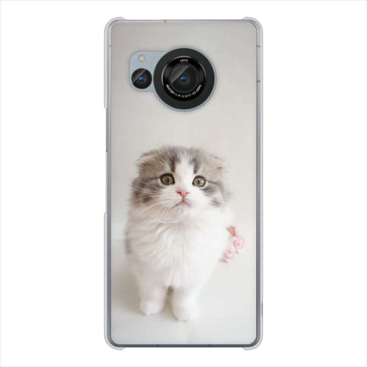 AQUOS R8 SH-52D docomo 高画質仕上げ 背面印刷 ハードケース 【VA803 まっていますネコ】