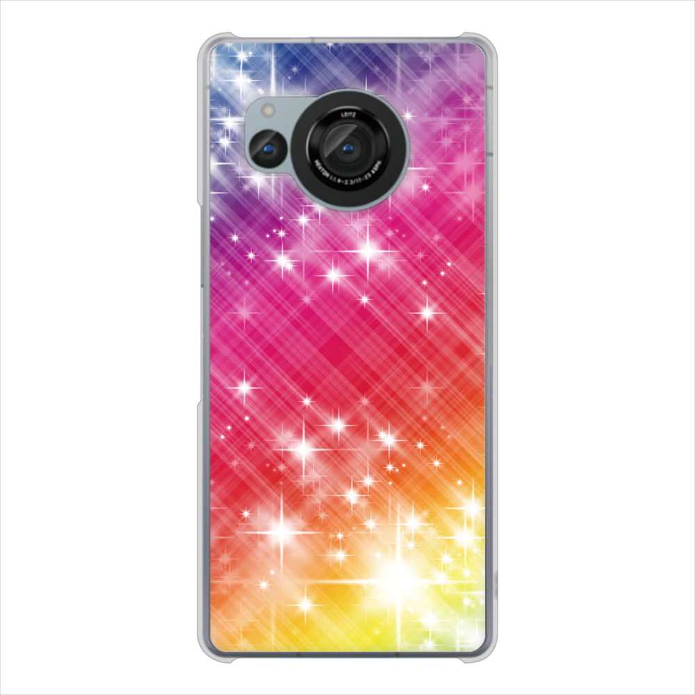 AQUOS R8 SH-52D docomo 高画質仕上げ 背面印刷 ハードケース 【VA872 レインボーフレーム】