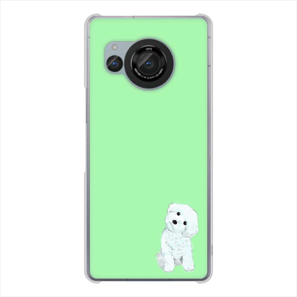 AQUOS R8 SH-52D docomo 高画質仕上げ 背面印刷 ハードケーストイプードルホワイト