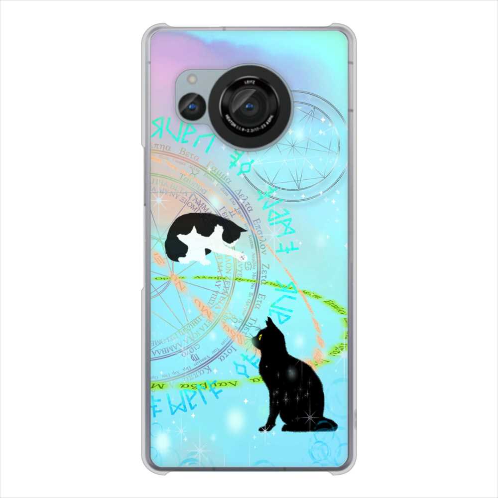 AQUOS R8 SH-52D docomo 高画質仕上げ 背面印刷 ハードケース魔法陣猫