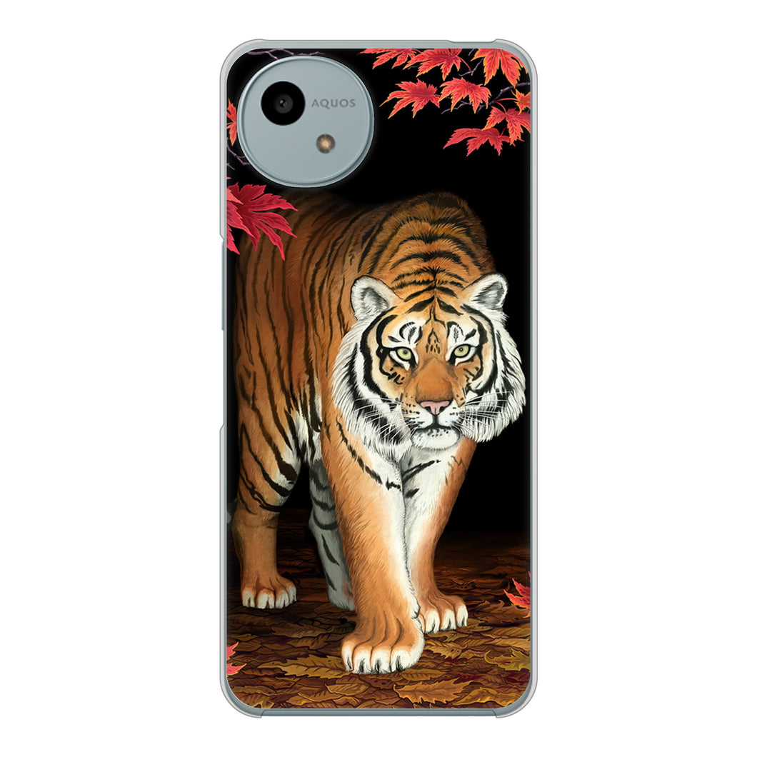 AQUOS wish4 SH-52E docomo 高画質仕上げ 背面印刷 ハードケース 【177 もみじと虎】