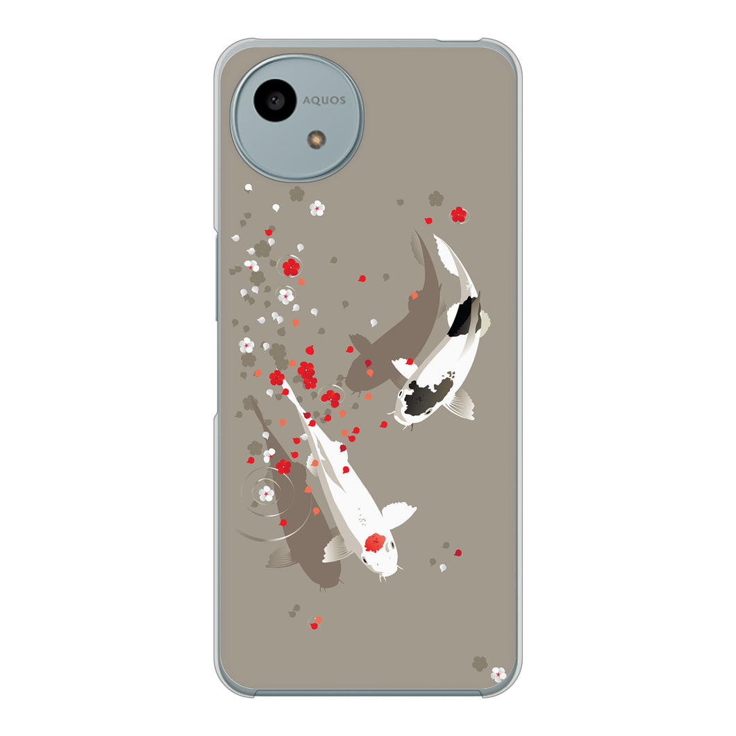 AQUOS wish4 SH-52E docomo 高画質仕上げ 背面印刷 ハードケース 【367 よりそう鯉】