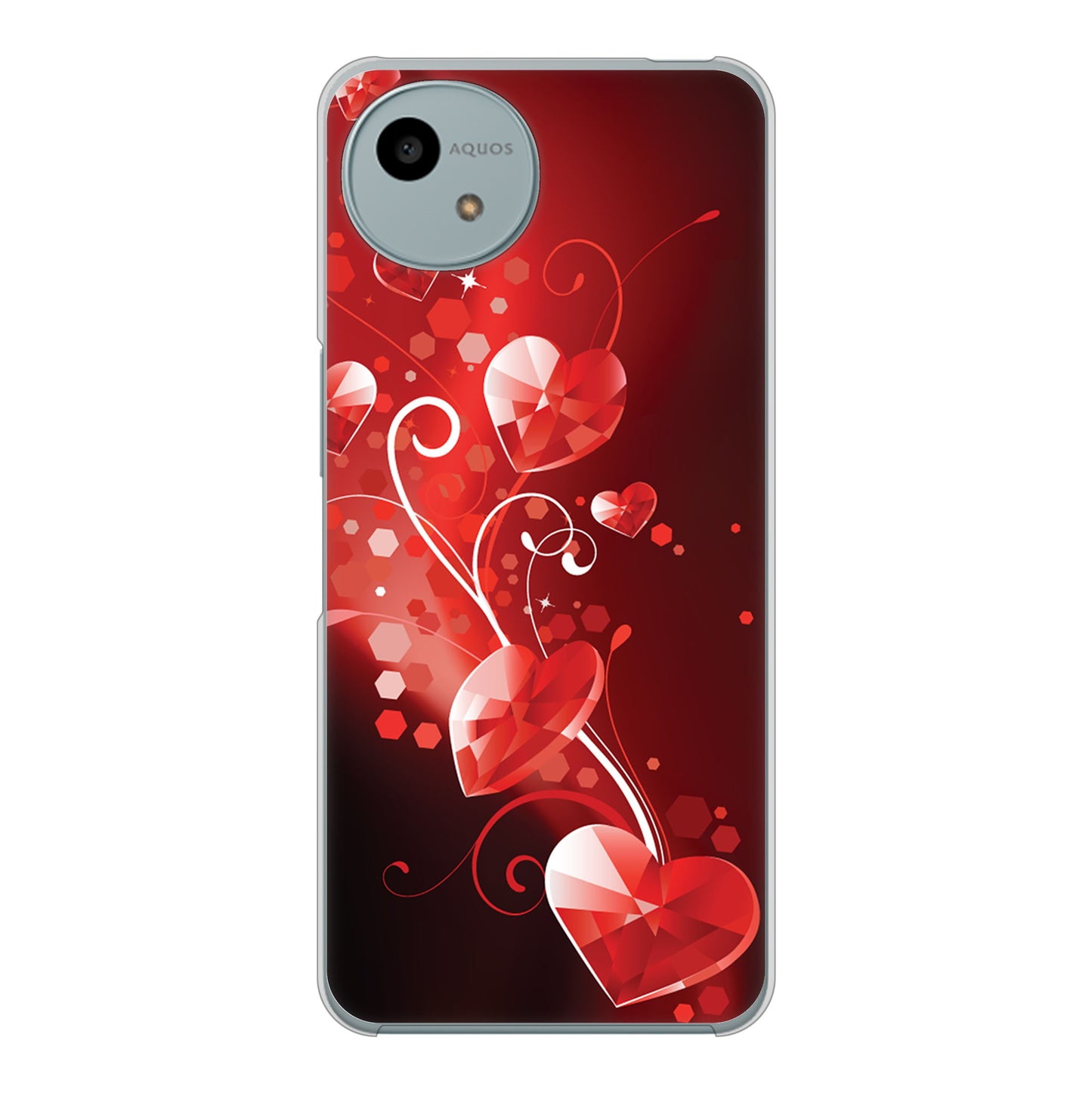 AQUOS wish4 SH-52E docomo 高画質仕上げ 背面印刷 ハードケースきらめきハート