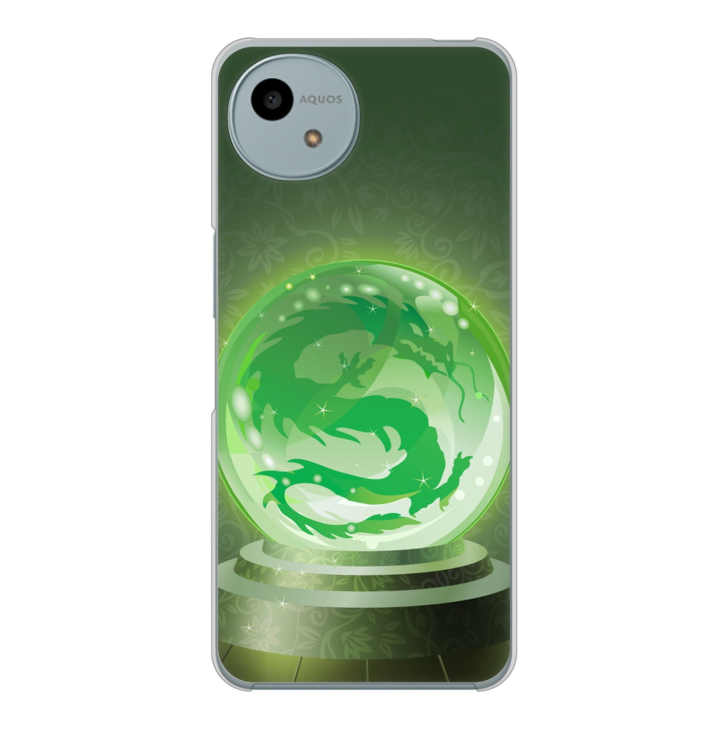 AQUOS wish4 SH-52E docomo 高画質仕上げ 背面印刷 ハードケース 【439 水晶に浮かぶ龍】