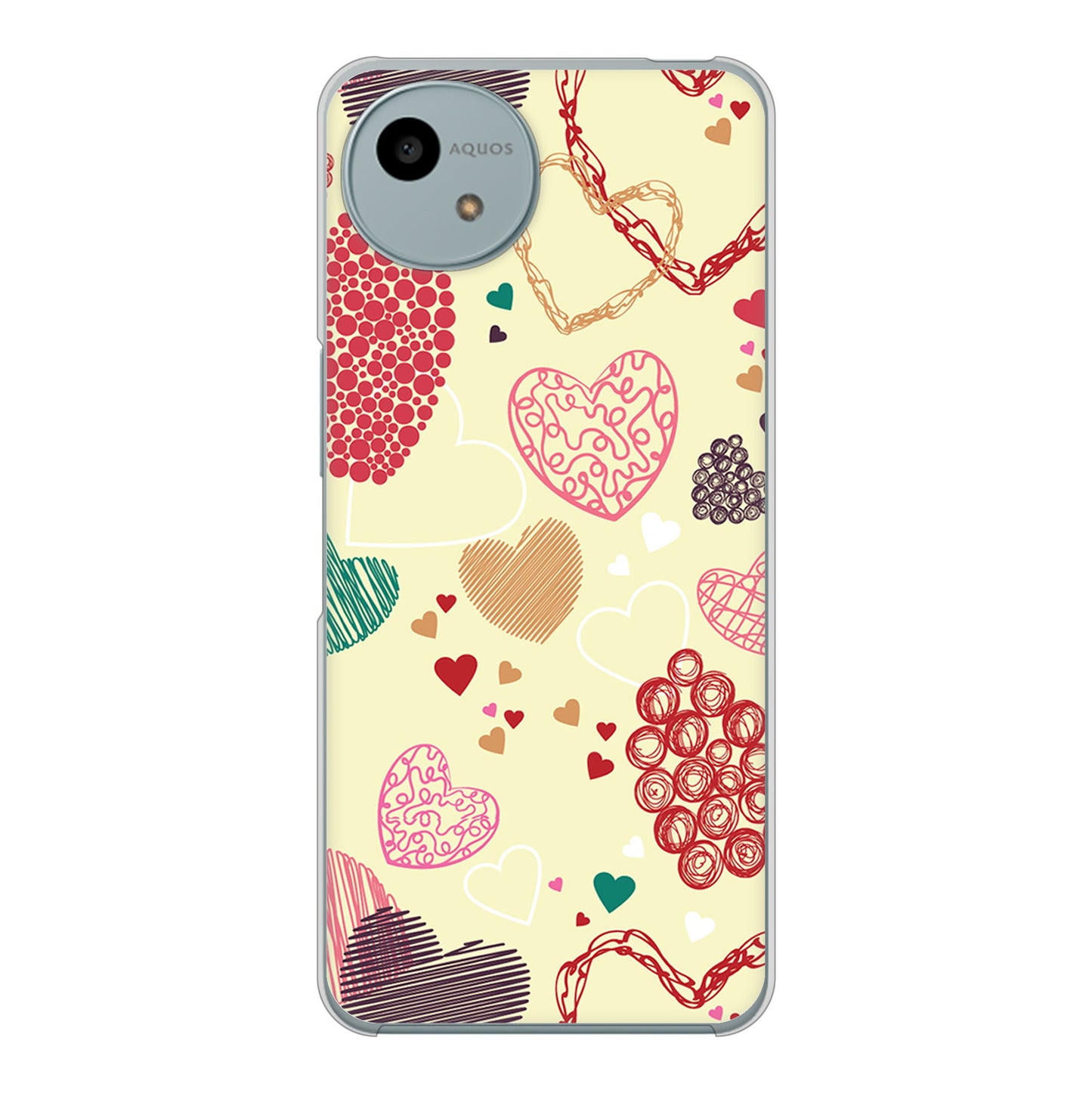 AQUOS wish4 SH-52E docomo 高画質仕上げ 背面印刷 ハードケース 【480 素朴なハート】