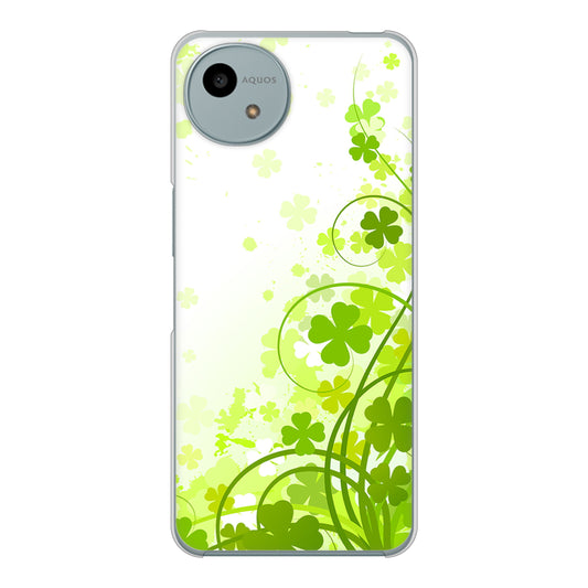 AQUOS wish4 SH-52E docomo 高画質仕上げ 背面印刷 ハードケース 【565 四葉のクローバー】