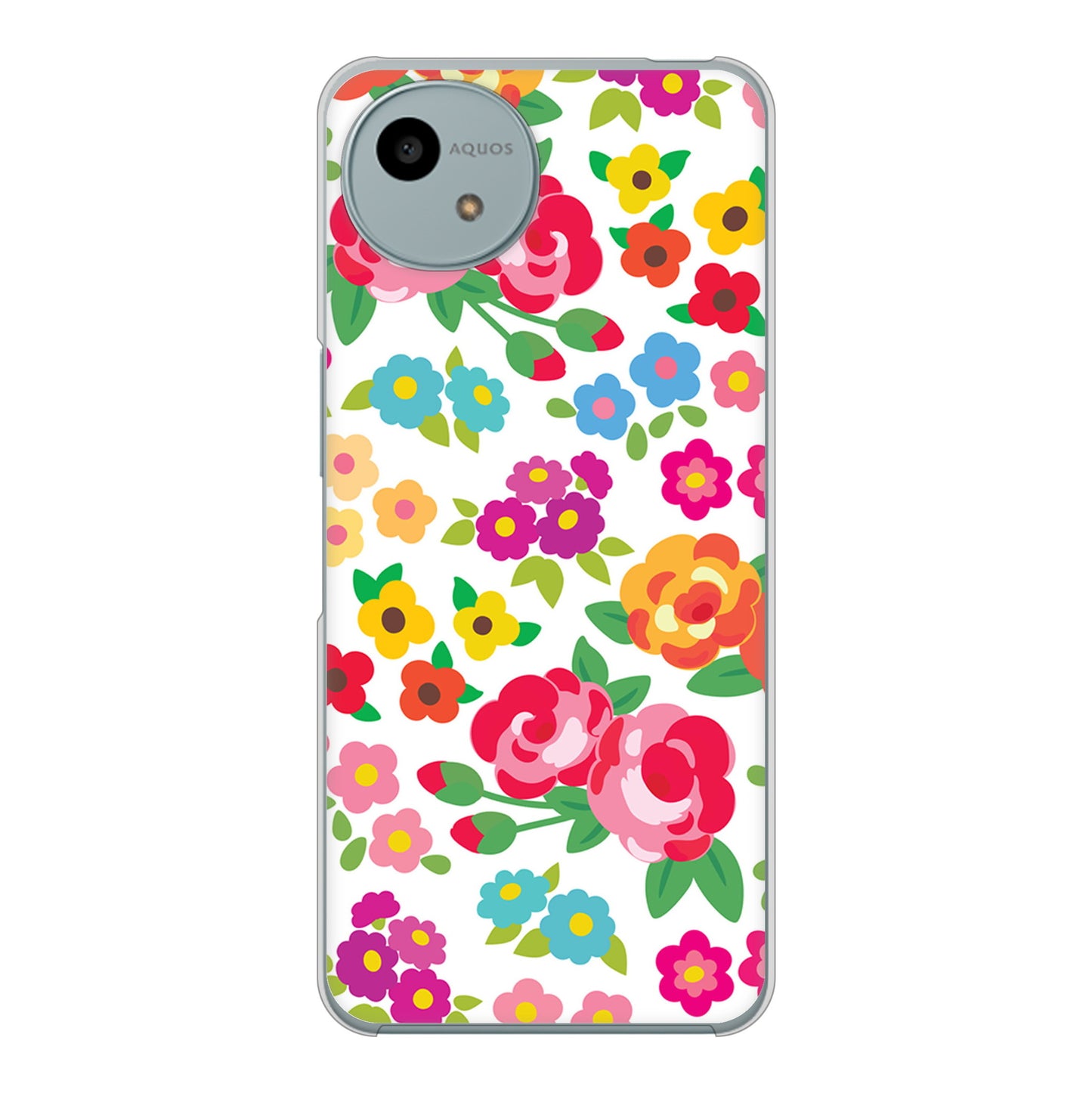 AQUOS wish4 SH-52E docomo 高画質仕上げ 背面印刷 ハードケース 【776 5月のフラワーガーデン】