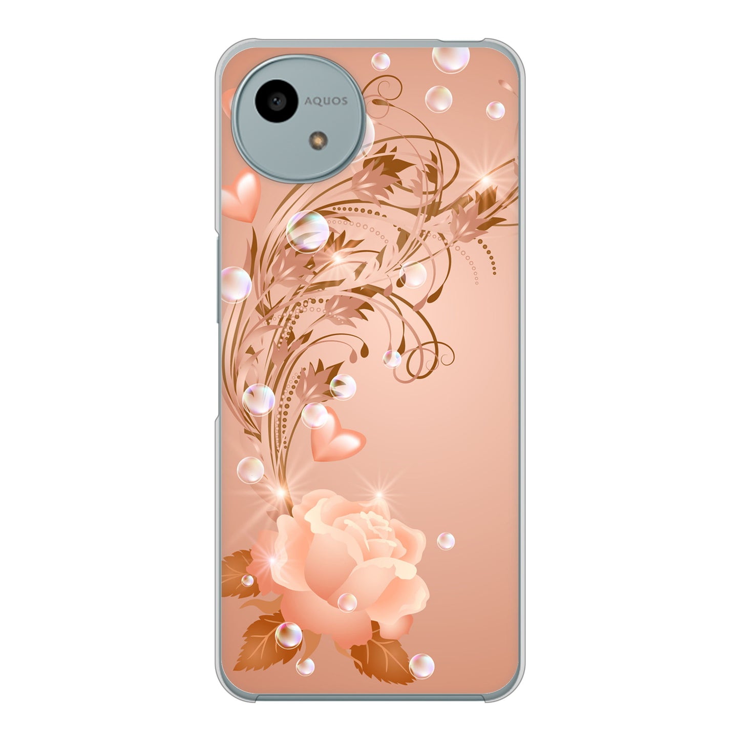 AQUOS wish4 SH-52E docomo 高画質仕上げ 背面印刷 ハードケースロマンチックなバラ