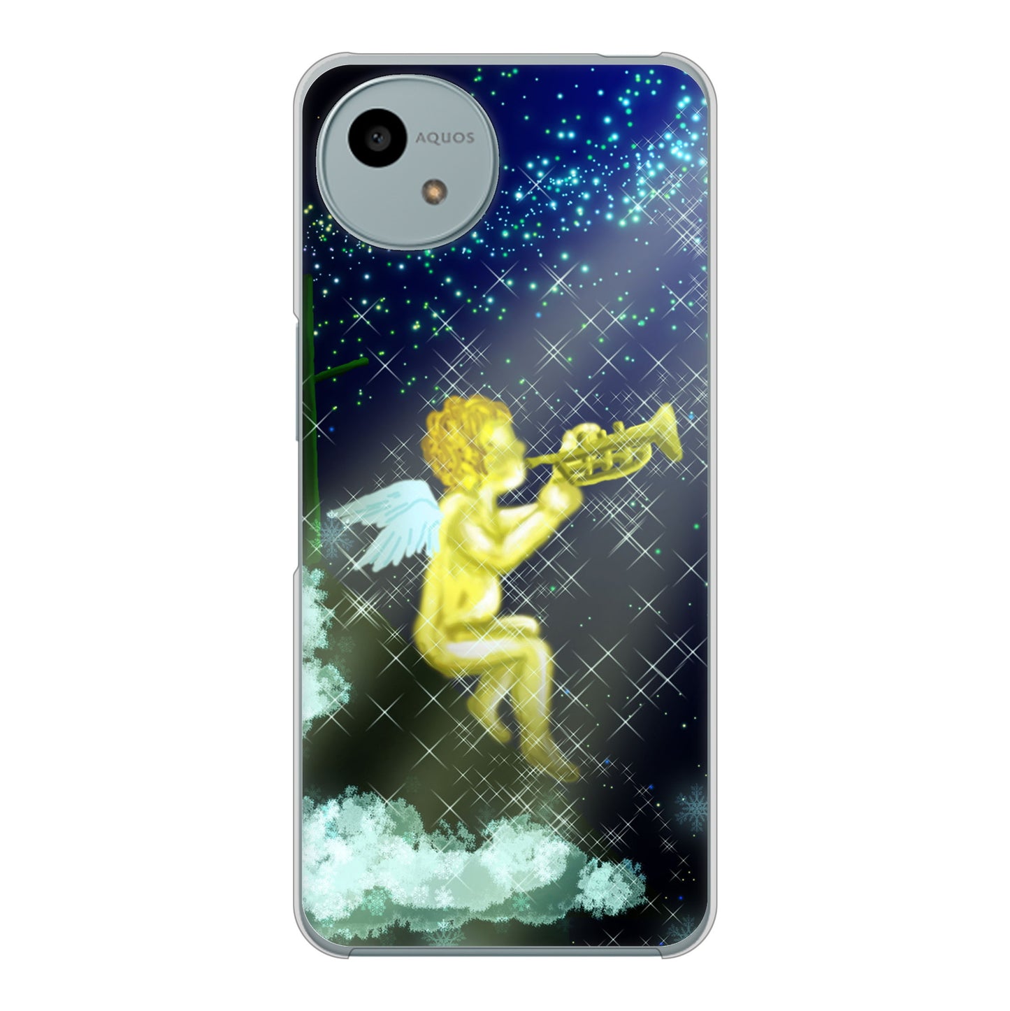 AQUOS wish4 SH-52E docomo 高画質仕上げ 背面印刷 ハードケース 【1248 天使の演奏】