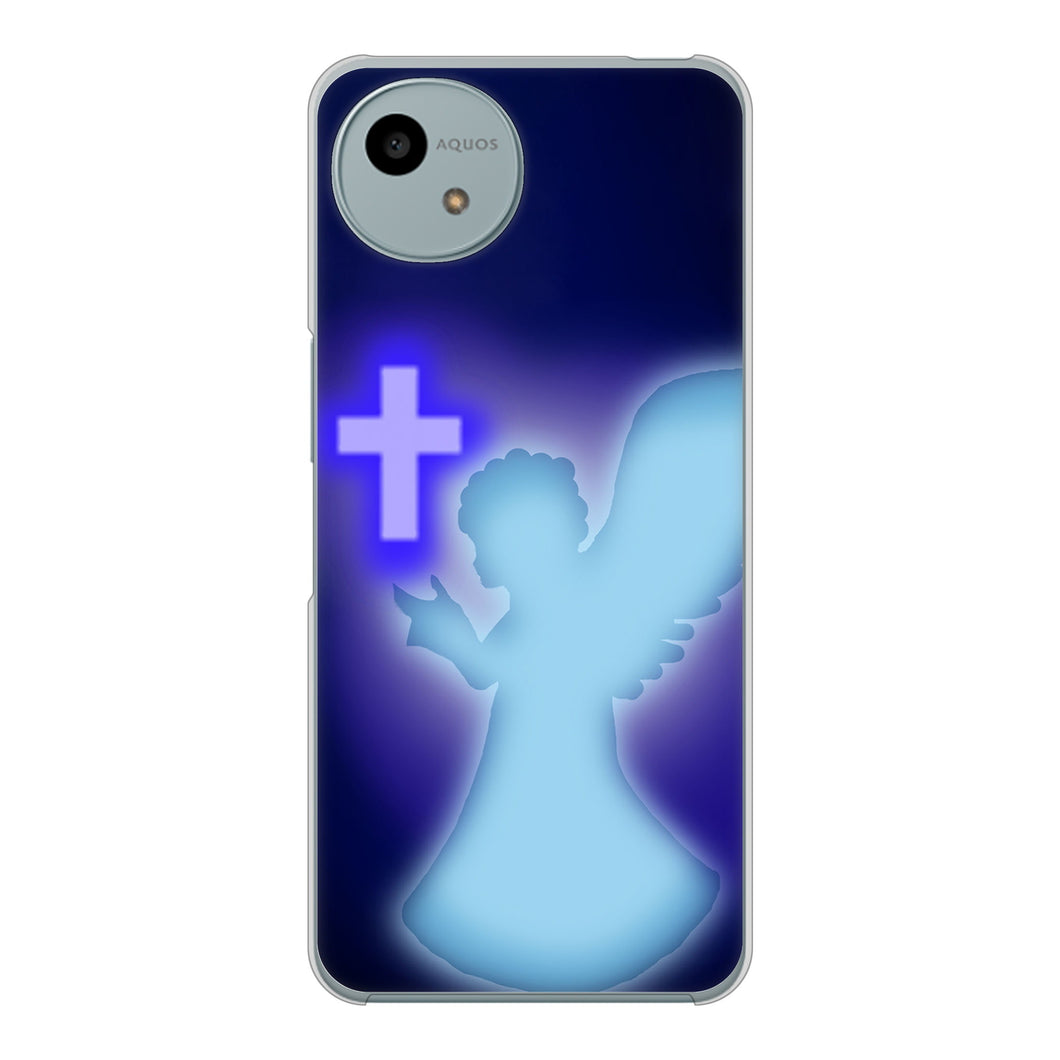 AQUOS wish4 SH-52E docomo 高画質仕上げ 背面印刷 ハードケース 【1249 祈りを捧げる天使】