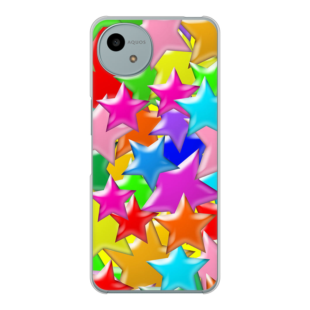 AQUOS wish4 SH-52E docomo 高画質仕上げ 背面印刷 ハードケース 【1293 ランダムスター】