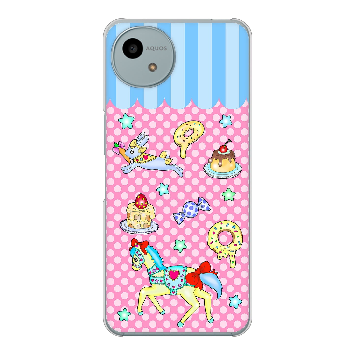 AQUOS wish4 SH-52E docomo 高画質仕上げ 背面印刷 ハードケースむかいあぐる メリーゴーランド