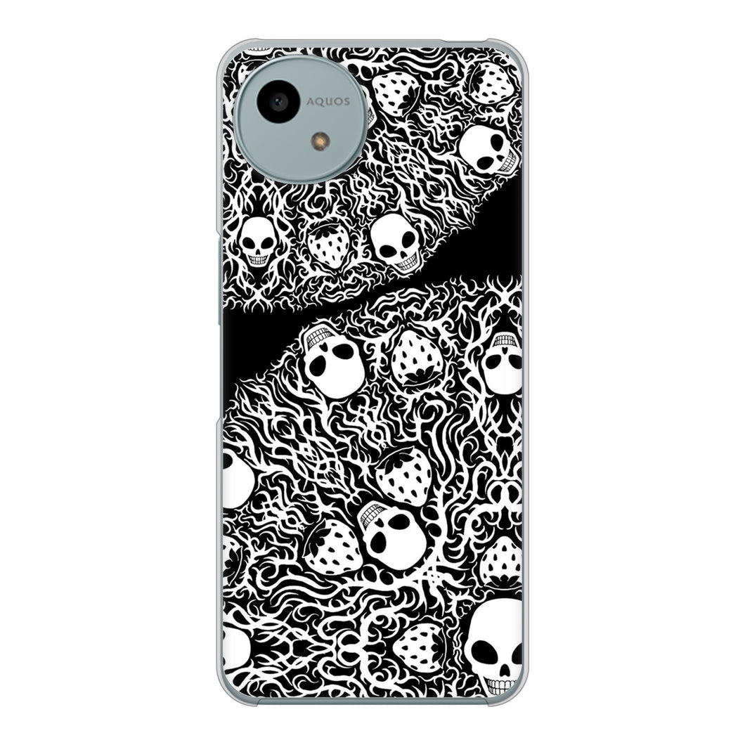 AQUOS wish4 SH-52E docomo 高画質仕上げ 背面印刷 ハードケースむかいあぐる 苺骸骨曼荼羅