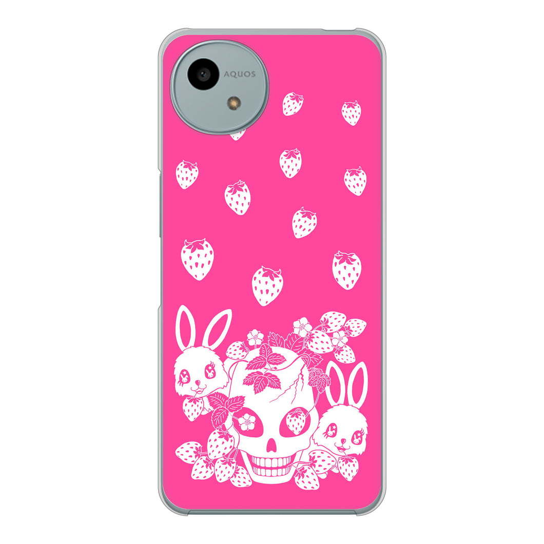 AQUOS wish4 SH-52E docomo 高画質仕上げ 背面印刷 ハードケースむかいあぐる 苺兎