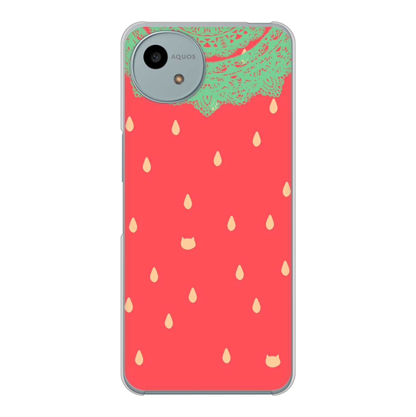 AQUOS wish4 SH-52E docomo 高画質仕上げ 背面印刷 ハードケース 【MI800 strawberry ストロベリー】