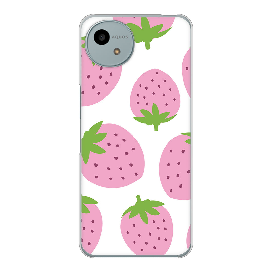 AQUOS wish4 SH-52E docomo 高画質仕上げ 背面印刷 ハードケース大きいイチゴ模様