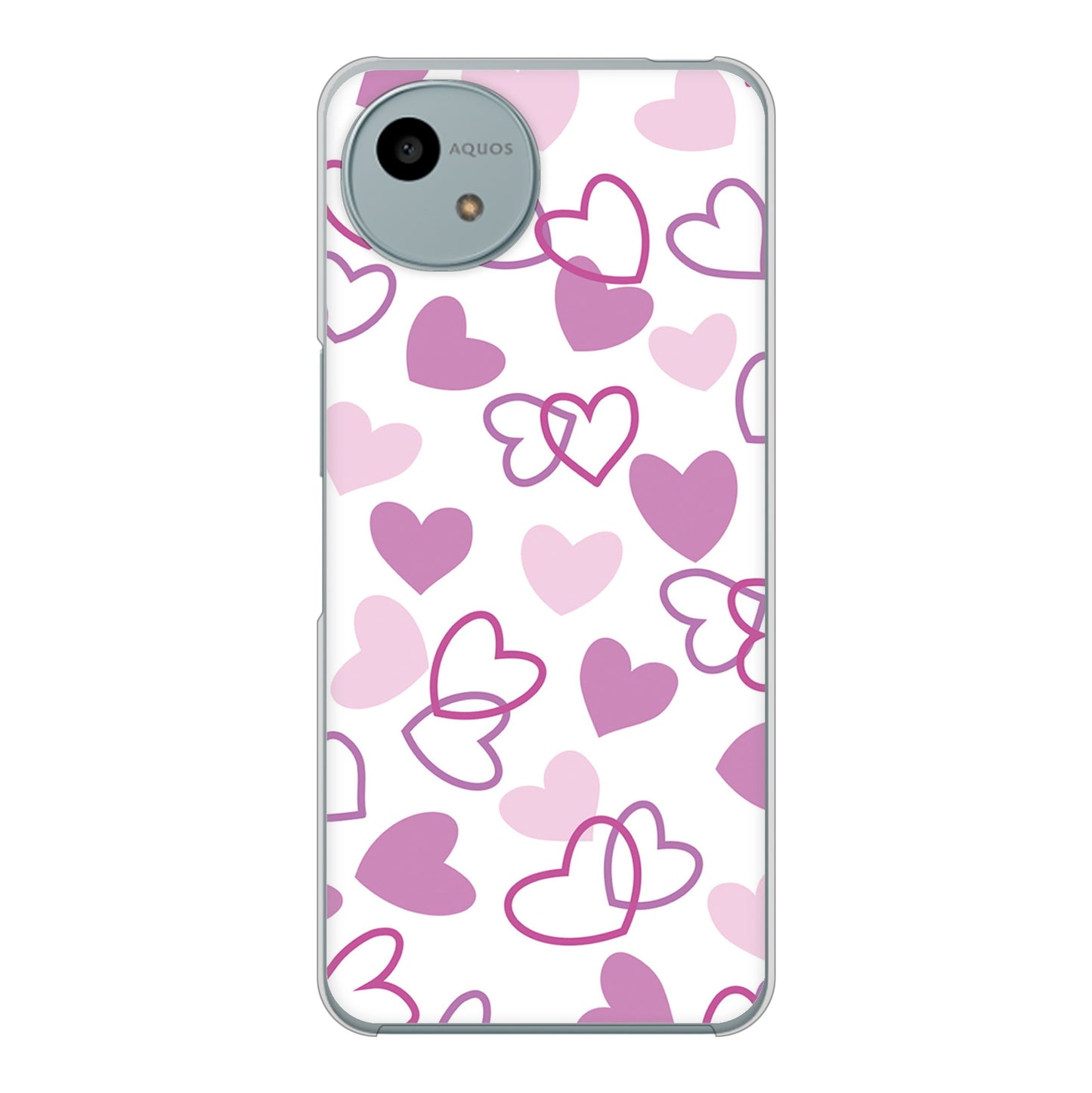 AQUOS wish4 SH-52E docomo 高画質仕上げ 背面印刷 ハードケースハートがいっぱい