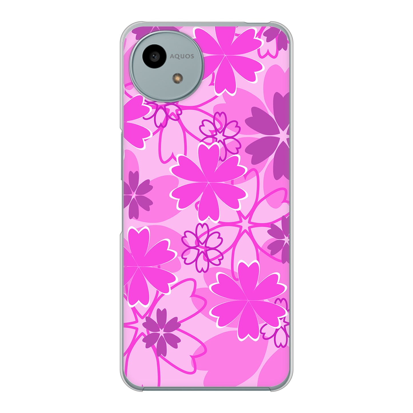AQUOS wish4 SH-52E docomo 高画質仕上げ 背面印刷 ハードケース重なり合う花